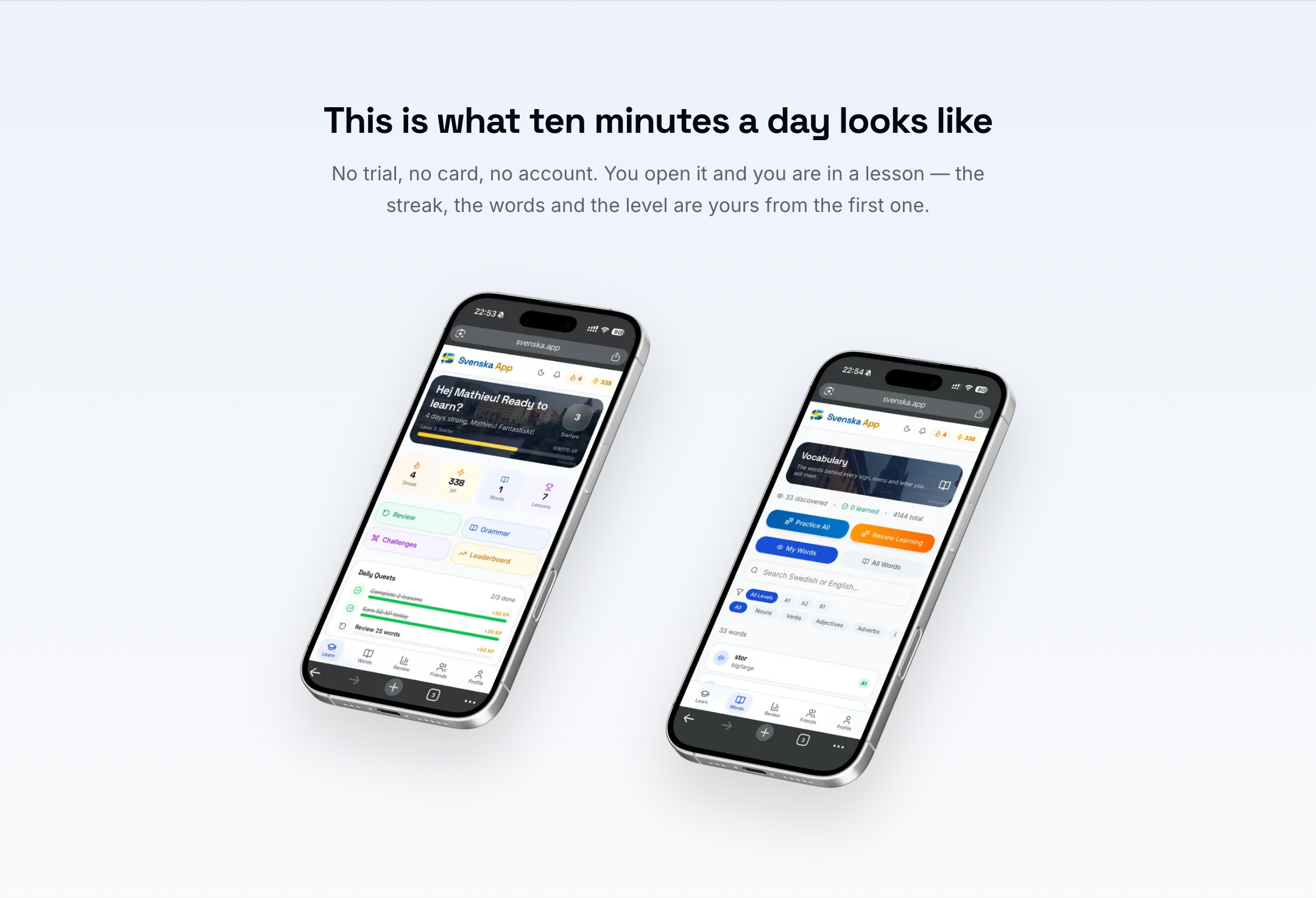 Svenska App — This is what ten minutes a day looks lik